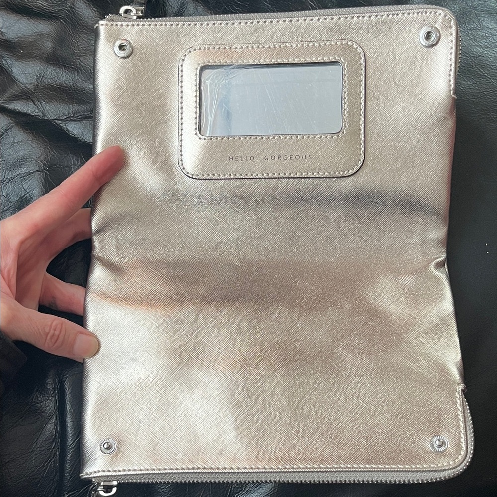 New Stella & Dot Metallic Rose Gold/Silver Clutch - Picture 6 of 16